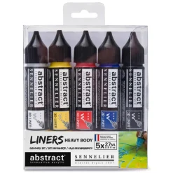 New Set 5 Acrílicos Liner Abstract Colores Primarios 27ml Pinturas Acrílicas
