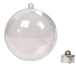 New Set 5 Adornos Transparentes Bolas Porexpán, Celulosa Y Plástico