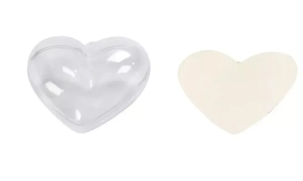 Discount Set 10 Adornos Transparentes Corazón Navidad