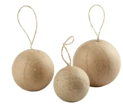 Clearance Set 6 Bolas Papel Maché Cartón Y Papel Maché|Navidad