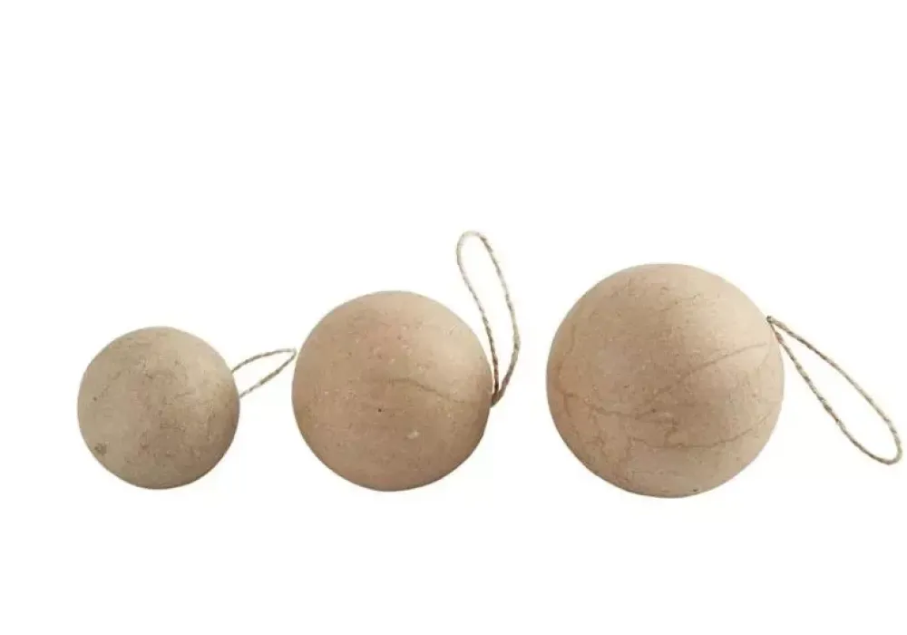 Clearance Set 6 Bolas Papel Maché Cartón Y Papel Maché|Navidad