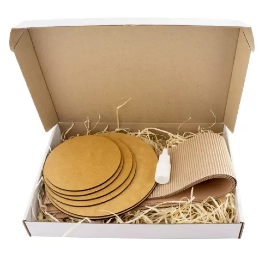 Sale Set 3 cajas circulares grandes de regalo kraft Cartón Y Papel Maché