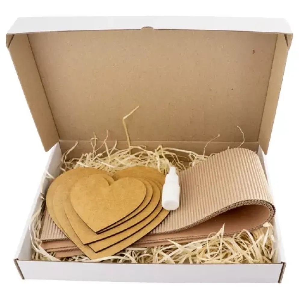 Outlet Set 3 cajas corazón de regalo kraft Cartón Y Papel Maché