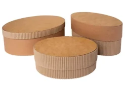 Outlet Set 3 cajas ovaladas de regalo kraft Cartón Y Papel Maché