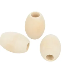 Best Set 3 cuentas de madera ovaladas Labores Y Macramé