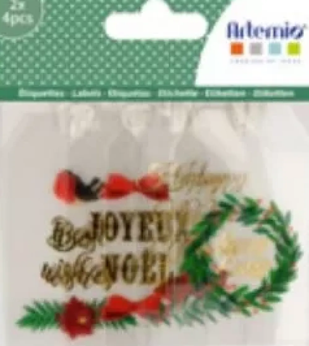 Best Set 8 Etiquetas en Acetato Merry Christmas Navidad