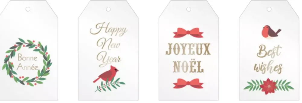 Best Set 8 Etiquetas en Acetato Merry Christmas Navidad
