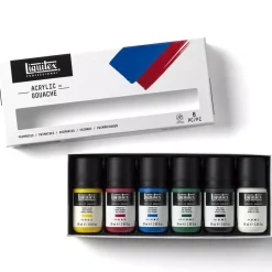Hot Set 6 Gouache Acrílico Colores Primarios 59ml Pinturas Acrílicas
