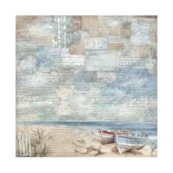 Set 4 hojas de tela Fabric Silent Sea 30x30cm Papeles
