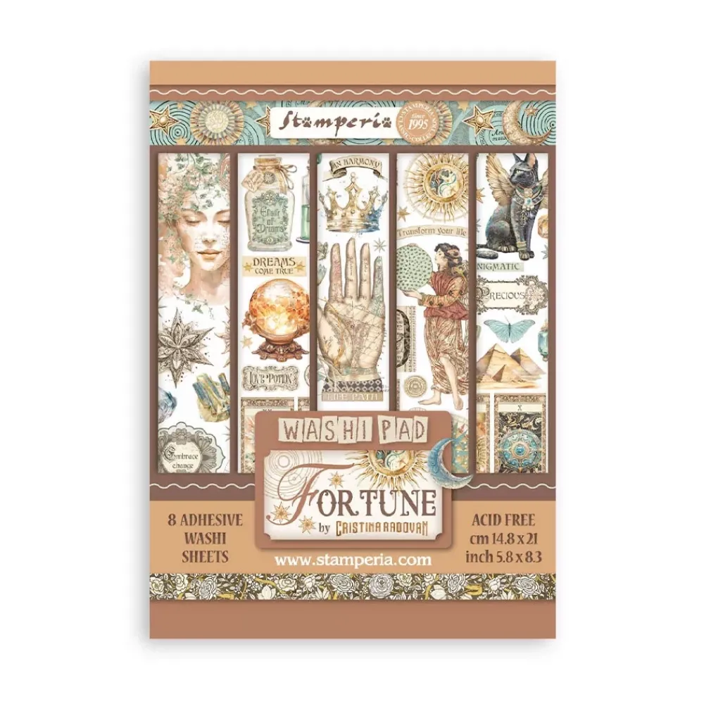 Hot Set 8 hojas de washi tape Fortune A5 Decoupage