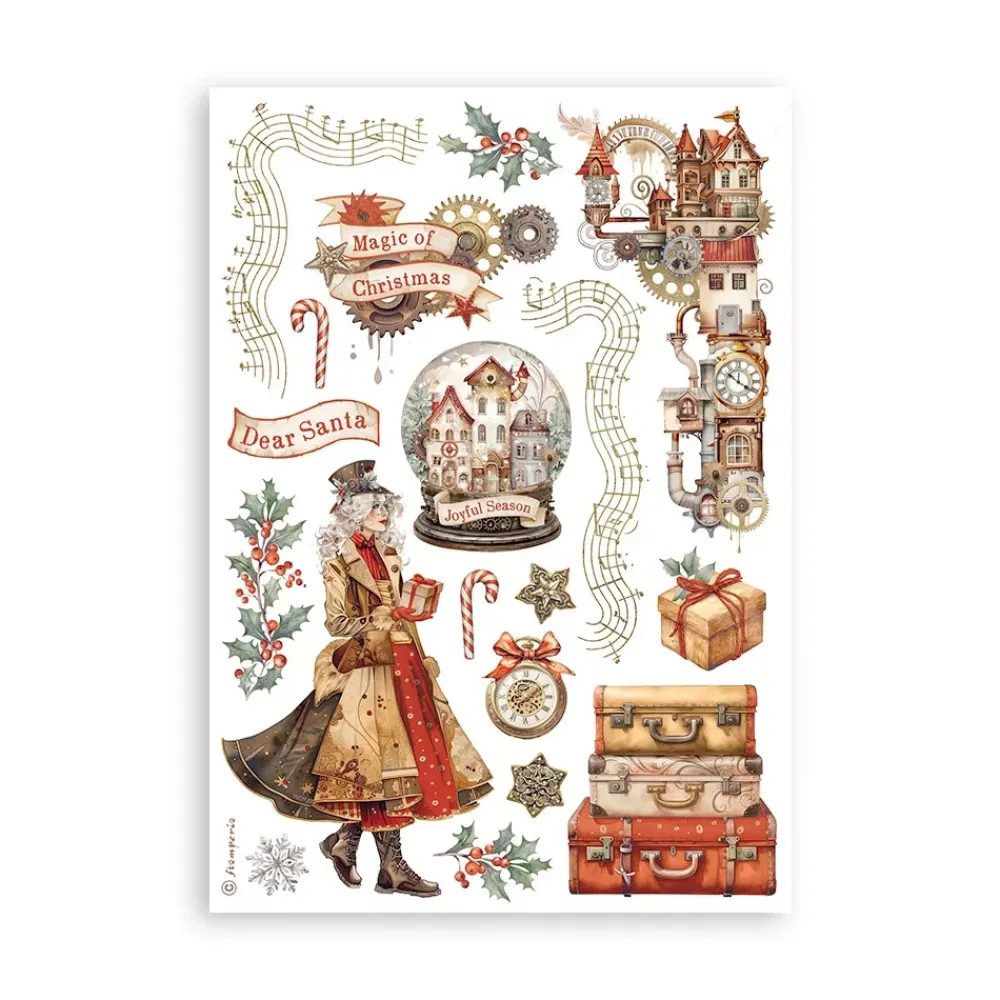 New Set 8 hojas de Washi tape Romantic Gear Up For Christmas Decoupage