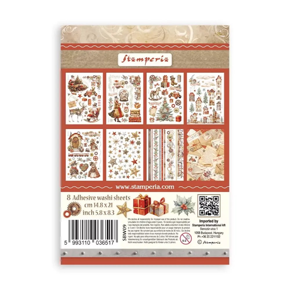New Set 8 hojas de Washi tape Romantic Gear Up For Christmas Decoupage