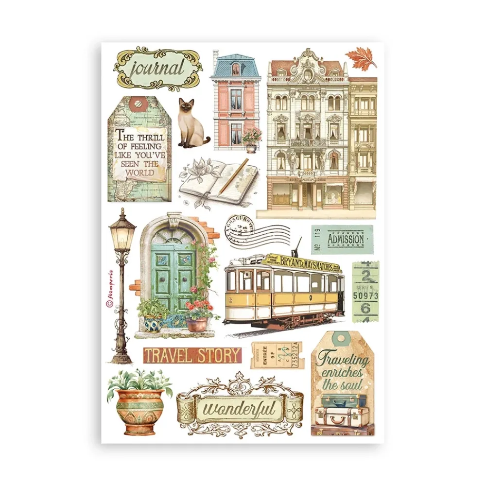 Clearance Set 8 hojas de washi tape Art of Travelling A5 Papeles|Decoupage
