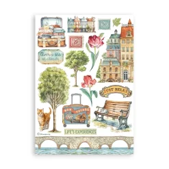 Clearance Set 8 hojas de washi tape Art of Travelling A5 Papeles|Decoupage