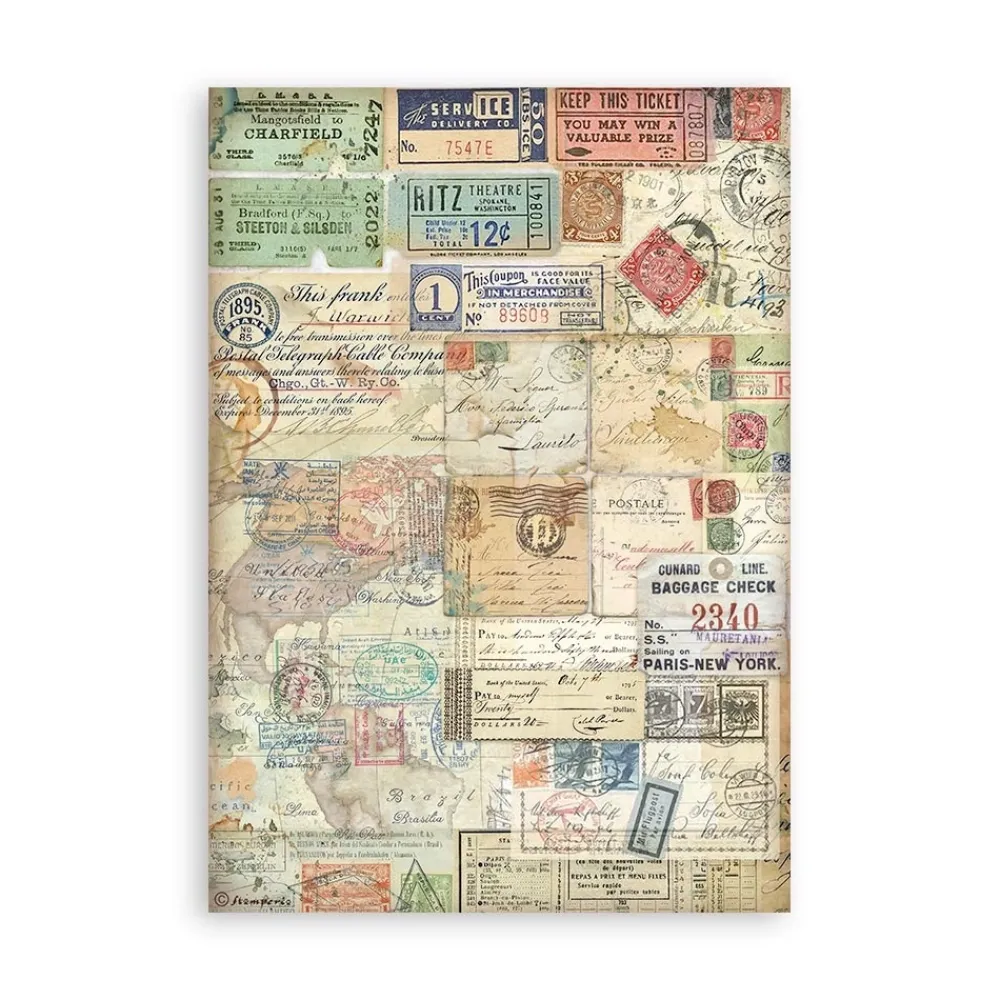Clearance Set 8 hojas de washi tape Art of Travelling A5 Papeles|Decoupage