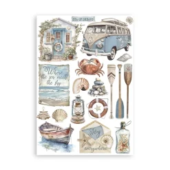 Outlet Set 8 hojas de Washi tape Silent Sea Papeles|Decoupage