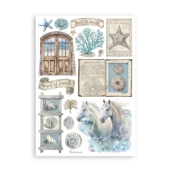 Outlet Set 8 hojas de Washi tape Silent Sea Papeles|Decoupage