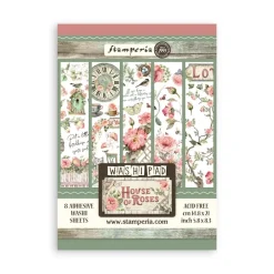 Online Set 8 hojas de washi tape House of Roses A5 Papeles