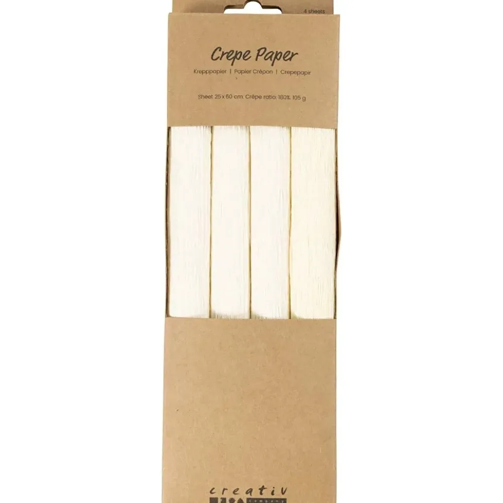 Clearance Set 4 papeles Crêpe Blanco Roto 25x60cm Papeles