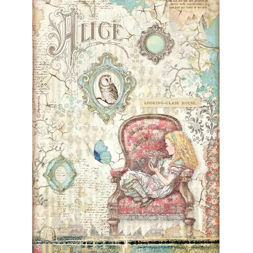 Best Set 6 papeles de arroz Alice Forever 21x29cm Decoupage|Papeles