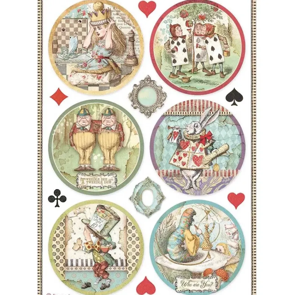 Best Set 6 papeles de arroz Alice Forever 21x29cm Decoupage|Papeles