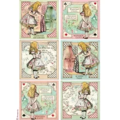 Best Set 6 papeles de arroz Alice Forever 21x29cm Decoupage|Papeles