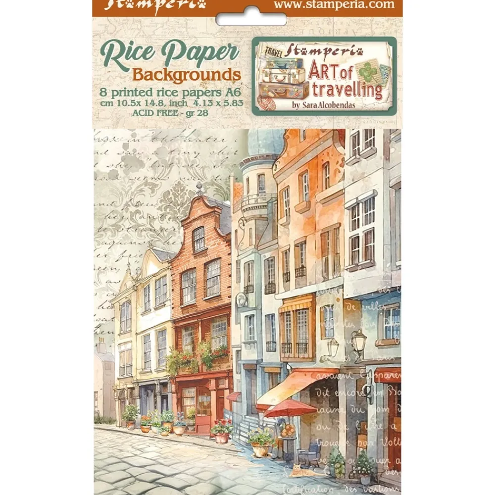 Online Set 8 papeles de arroz Art of Travelling 10x15cm Papeles|Decoupage