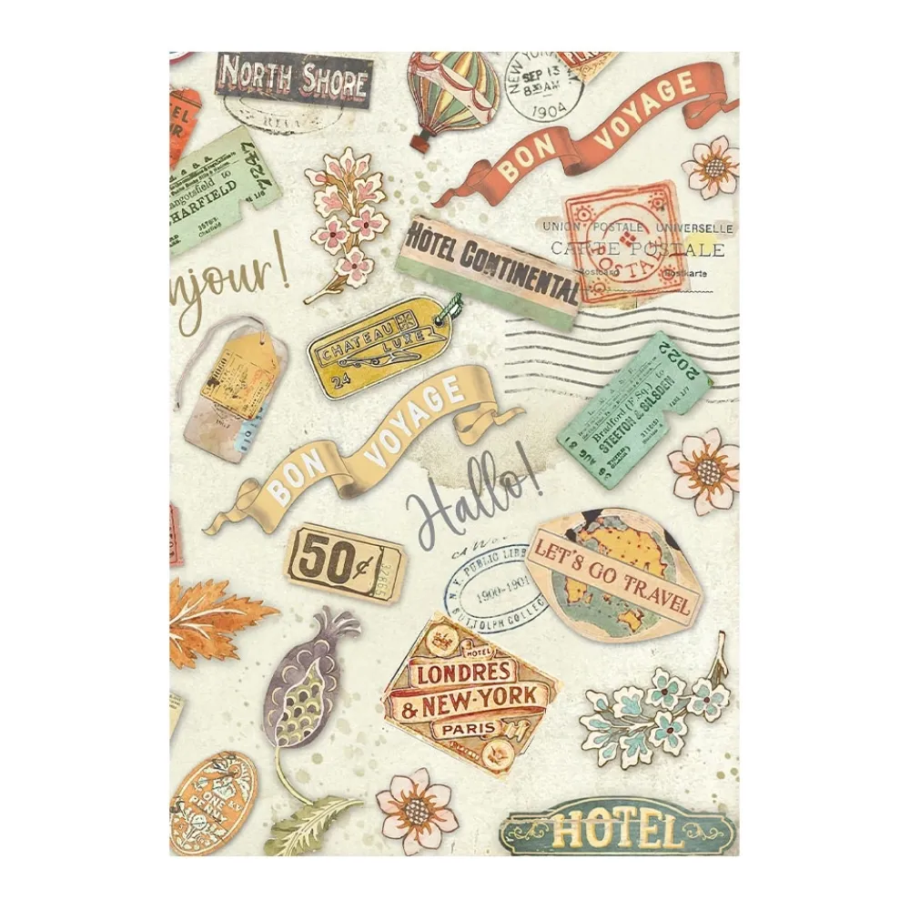 Online Set 8 papeles de arroz Art of Travelling 10x15cm Papeles|Decoupage
