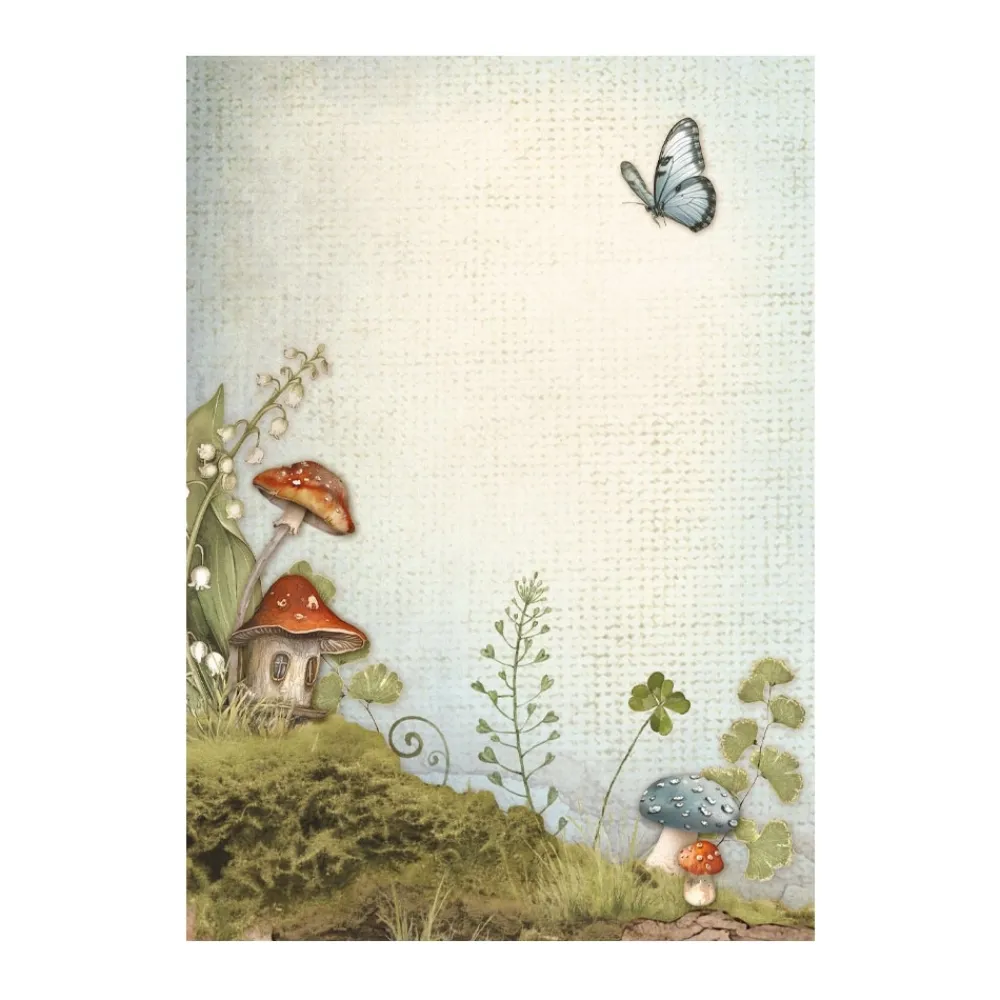 Set 8 papeles de arroz Backgrounds Romantic Hidden Grove 10x15cm Papeles|Decoupage