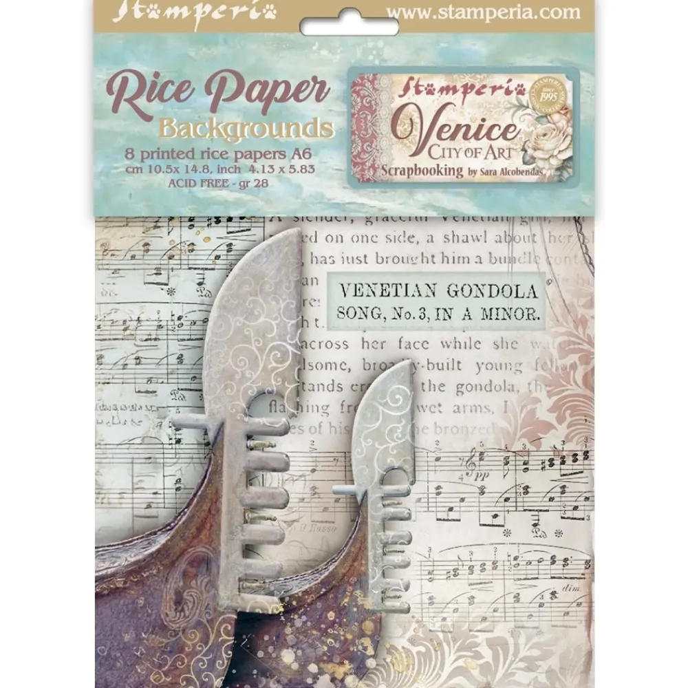 Best Set 8 papeles de arroz Backgrounds Venice City Of Art 10x15cm Papeles|Decoupage