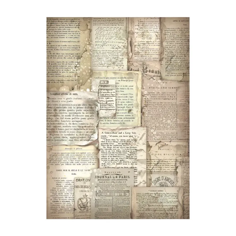 Clearance Set 8 papeles de arroz Backgrounds Vintage Library 10x15cm Papeles|Decoupage