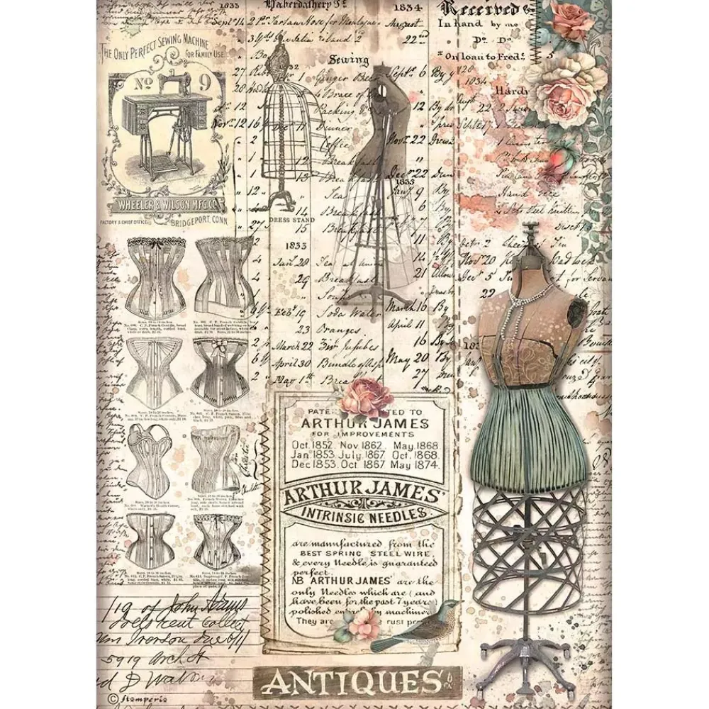 Set 6 papeles de arroz Brocante Antiques 21x30cm Decoupage