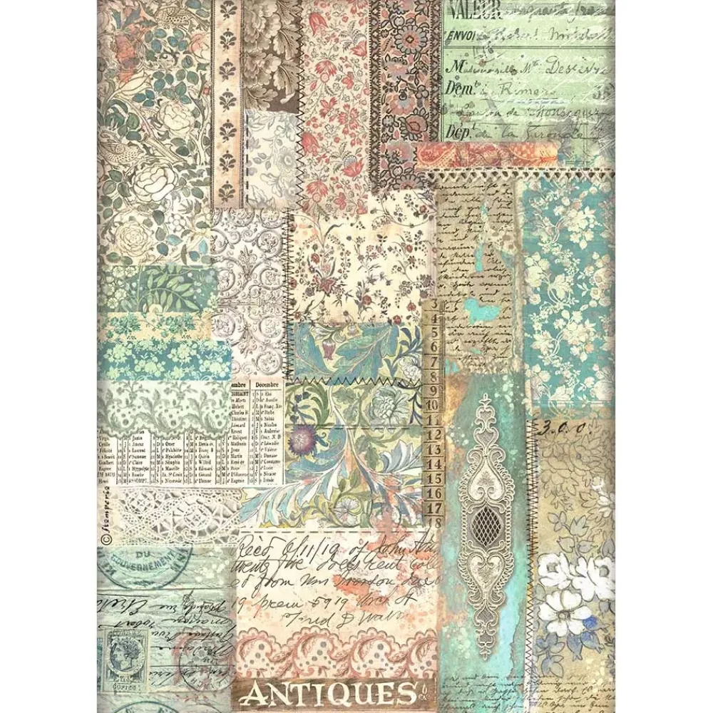 Set 6 papeles de arroz Brocante Antiques 21x30cm Decoupage