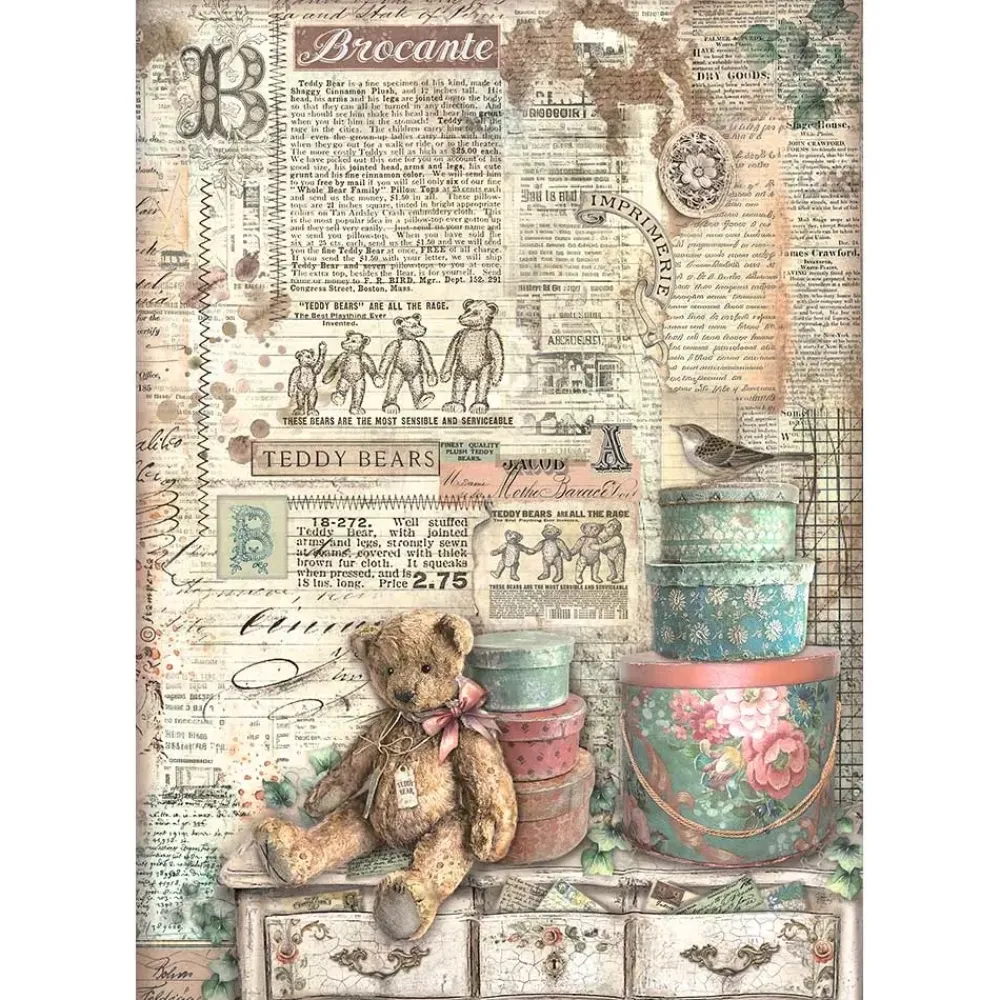 Set 6 papeles de arroz Brocante Antiques 21x30cm Decoupage