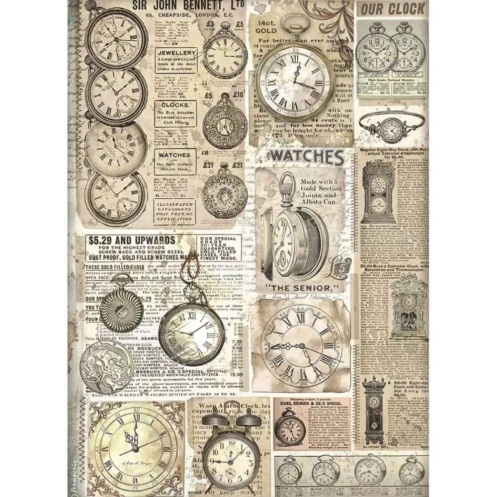 Set 6 papeles de arroz Brocante Antiques 21x30cm Decoupage