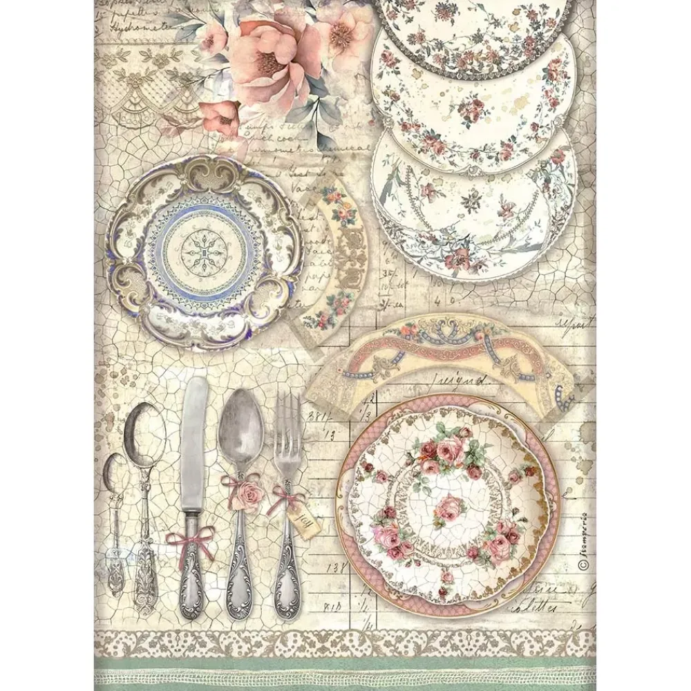 Set 6 papeles de arroz Brocante Antiques 21x30cm Decoupage