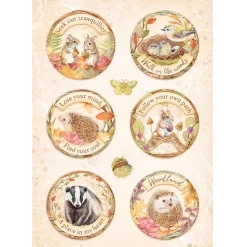 Hot Set 6 papeles de arroz Romantic Woodland 21x29cm Decoupage