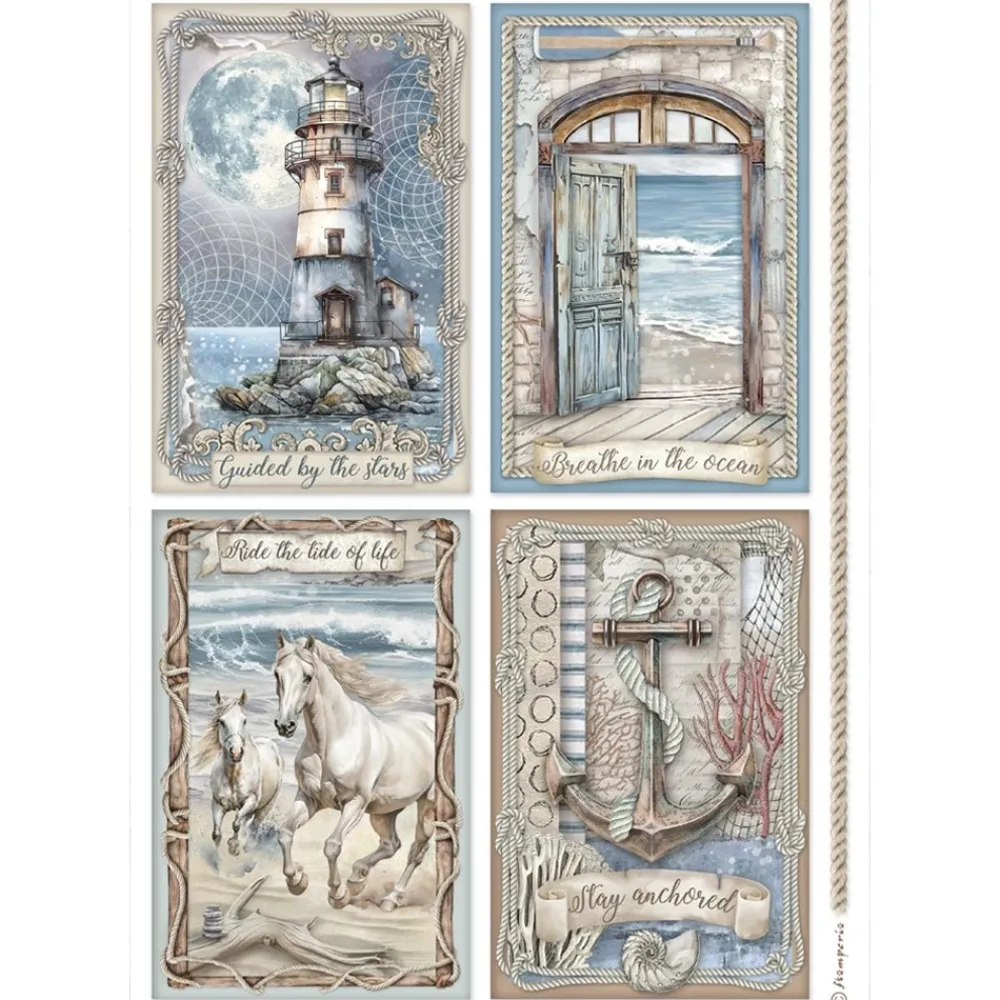 Set 6 papeles de arroz Silent Sea 21x30cm Papeles|Decoupage