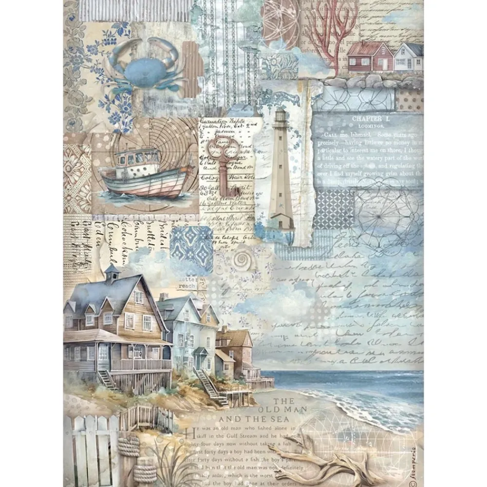 Set 6 papeles de arroz Silent Sea 21x30cm Papeles|Decoupage