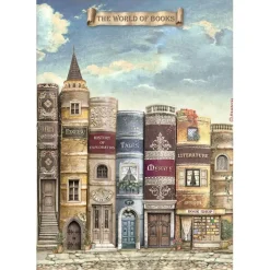 New Set 6 papeles de arroz Vintage Library 21x29cm Papeles|Decoupage