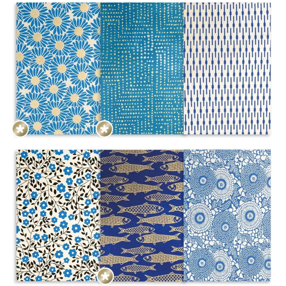Clearance Set 12 Papeles De Lámina De Oro Nepalís Azul Papeles