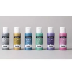 Set 6 Pinturas Metálicas Surtidas 60ml Pinturas Acrílicas