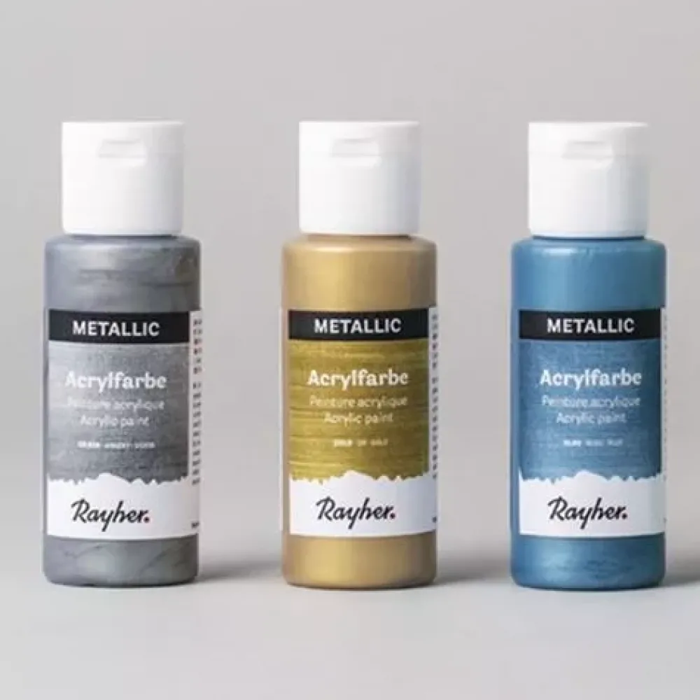 Set 6 Pinturas Metálicas Surtidas 60ml Pinturas Acrílicas