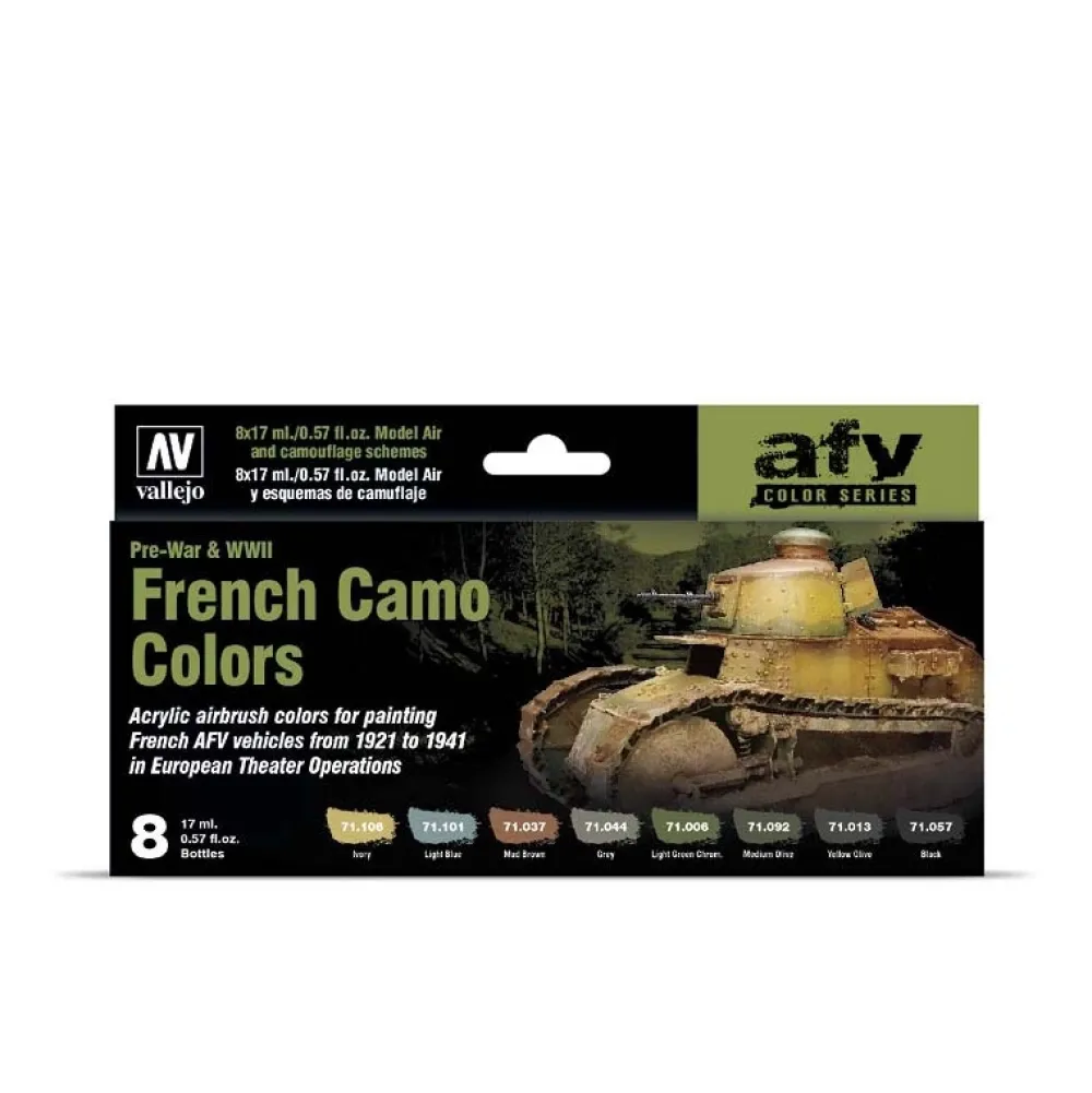 Best Set 8 pinturas modelismo French Camo Colors Pre-War & WWII 17ml Pinturas Para Maquetas Y Modelismo