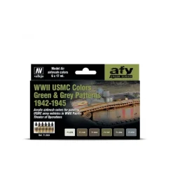New Set 6 pinturas modelismo WWII USMC Colors Green & Grey Patterns 1942-1945 17ml Pinturas Para Maquetas Y Modelismo