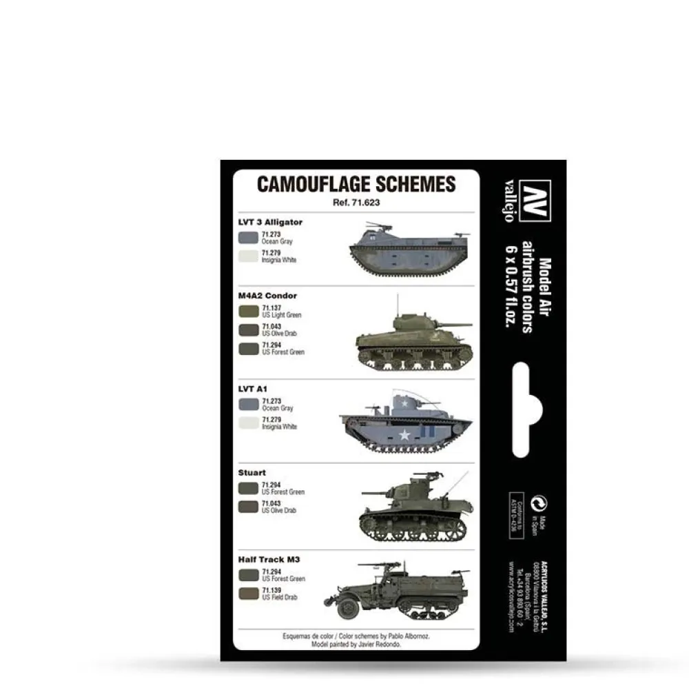 New Set 6 pinturas modelismo WWII USMC Colors Green & Grey Patterns 1942-1945 17ml Pinturas Para Maquetas Y Modelismo