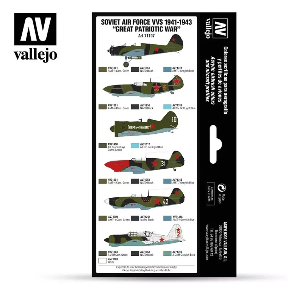 New Set 8 pinturas para modelismo 197 Soviet Air Force VVS 1941 to 1943 “Great Patriotic War” Air War 17ml Pinturas Para Maquetas Y Modelismo|Maquetas Y Modelismo