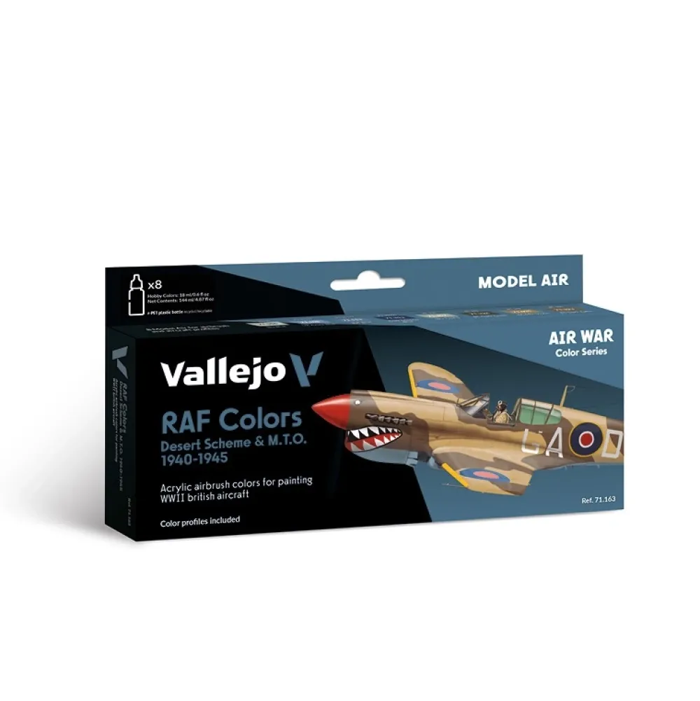 Best Set 8 pinturas para modelismo 163 RAF colors Desert Scheme & M.T.O. 1940-1945 Air War 17ml Maquetas Y Modelismo|Pinturas Para Maquetas Y Modelismo
