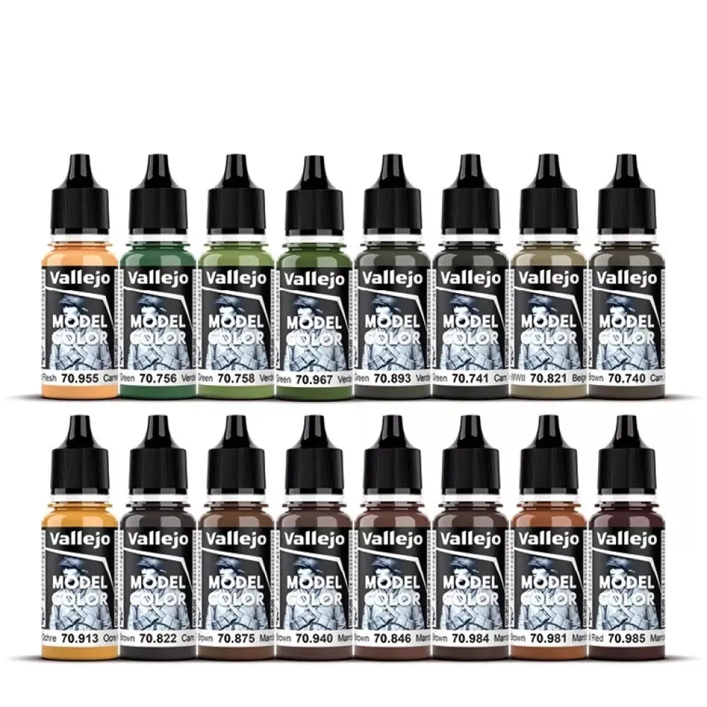 Sale Set 16 pinturas para modelismo 261 German Camouflage Uniforms WWII Figure 18ml Pinturas Acrílicas|Pinturas Para Maquetas Y Modelismo