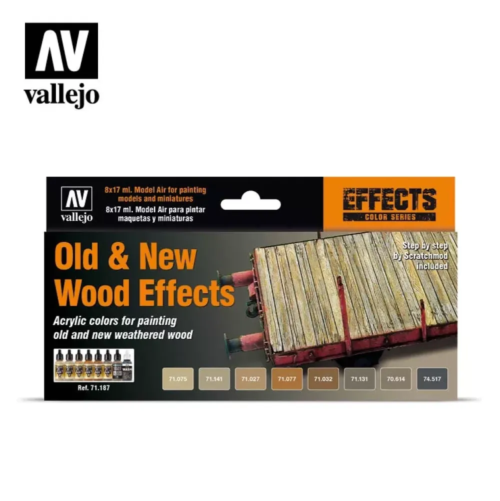 Clearance Set 8 pinturas para modelismo 187 Efectos Madera Nueva y Vieja Game Color Effects 17ml Maquetas Y Modelismo|Pinturas Para Maquetas Y Modelismo